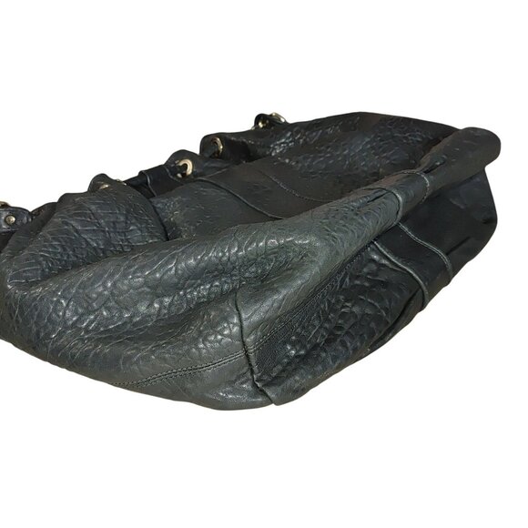 MCM Hobo Handbag Aren Extra Large Drawstring Black Leather Dual Handle Italy COA - Picture 15 of 16